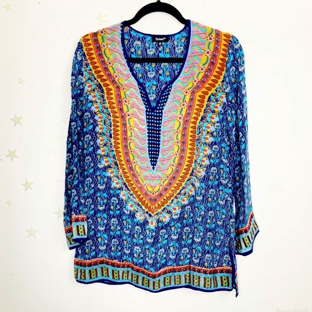 TOLANI floral silk tunic Kimono blouse